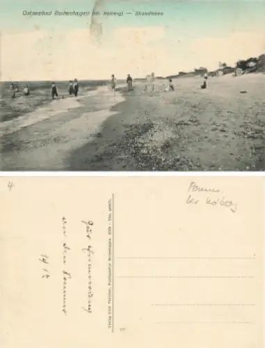Bodenhagen Ostseebad Pommern Strandleben Bagicz * 1914