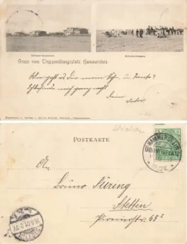 Hammerstein Truppenübungsplatz Pommern Czarne o Übungsplatz 16.6.1901
