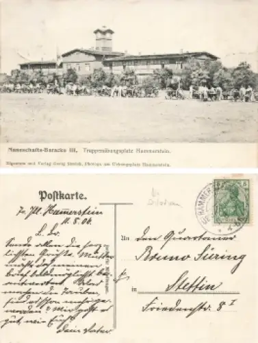 Hammerstein Truppenübungsplatz Pommern Czarne o Übungsplatz 11.8.1906