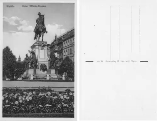 Stettin Pommern Kaser Wilhelm Denkmal Szczecin * um 1920