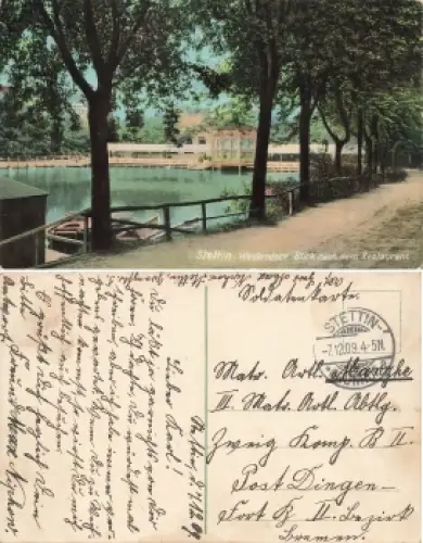 Stettin Pommern Westendsee mit Restaurant Szczecin o 1909