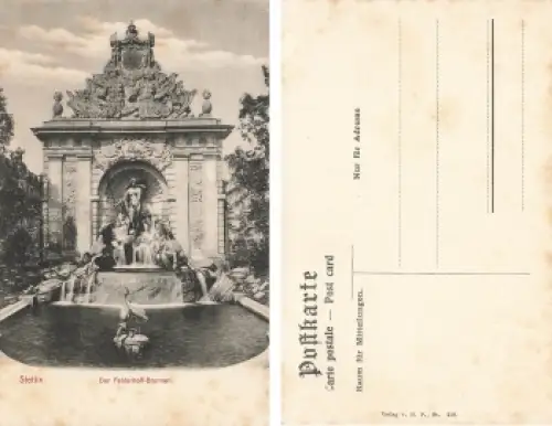 Stettin Pommern Feldhoff Brunnen Szczecin * um 1910
