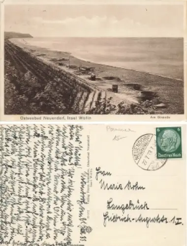 Neuendorf Ostseebad Insel Wollin Pommern Strand Wiselka o 1933