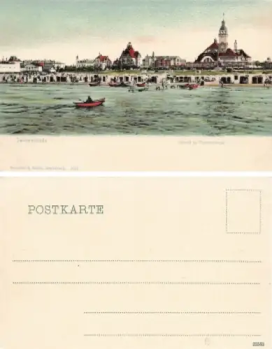 Swinemünde Pommern Strand und Dünenstrasse Swinoujscie * um 1900