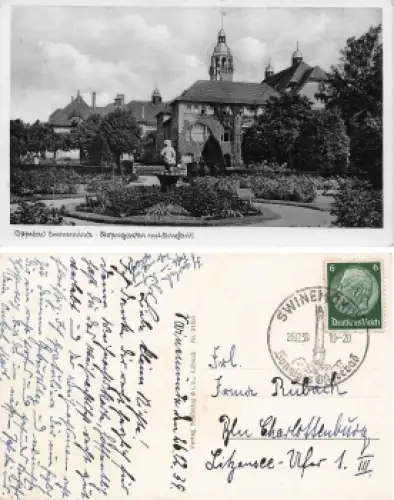 Swinemünde Pommern Rosengarten mit Kurhaus Swinoujscie o 1939