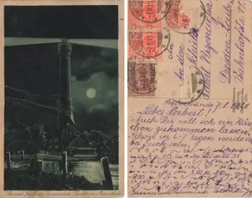 Swinemünde Pommern Leuchtturm Osternothafen Swinoujscie o 1921