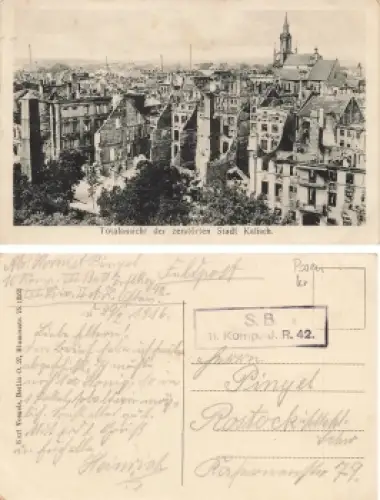 Kalisch Posen Kalisz Feldpost 11. Komp. J.R. 42 1916