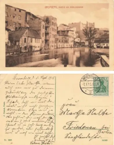 Bromberg Posen am Mühlendamm  Bydgoszcz o 1915