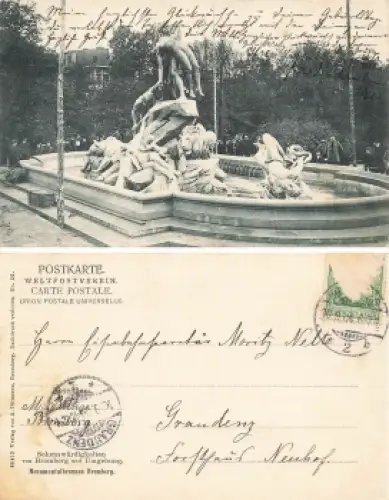 Bromberg Posen Monumentalbrunnen Bydgoszcz o 1914
