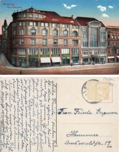 Bromberg Posen Theaterplatz Bydgoszcz o um 1920