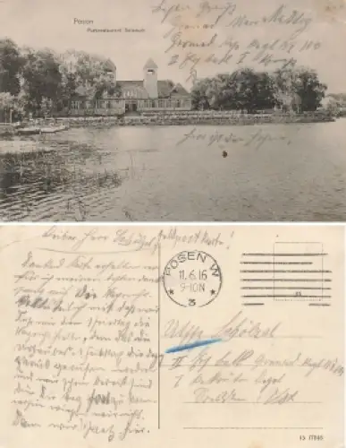 Posen Parkrestaurant Solatsch Poznan o 1916