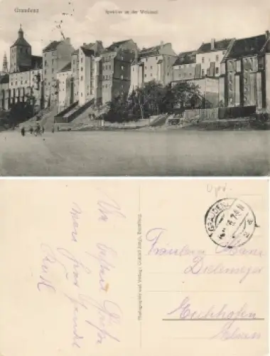 Graudenz Westpreussen Speicher an der Weichsel Grudziadz o 1915