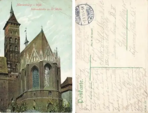 Marienburg Westpreussen Schlosskirche St Maria Malbork o 1909