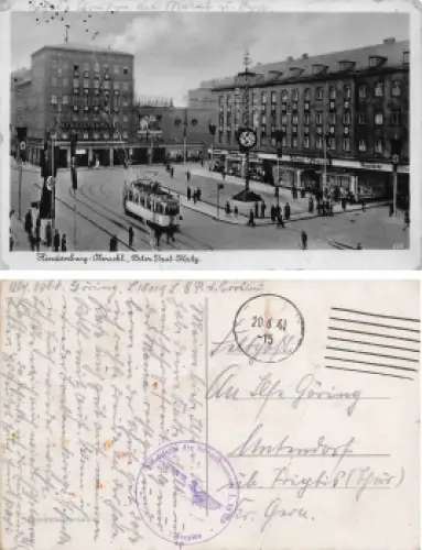 Hindenburg Oberschlesien Perter Paul Platz im Fahnenschmuck Zabrze Feldpoststempel L 18119 o 1941