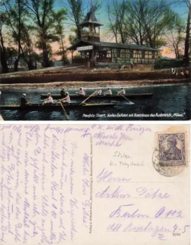 Neusalz Oder Schlesien Bootshuas des Ruderklub Möve Nowa Sól o 1919