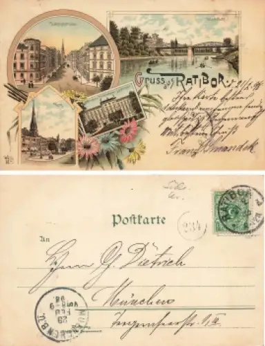 Ratibor Schlesien Litho Raciborz o 1898