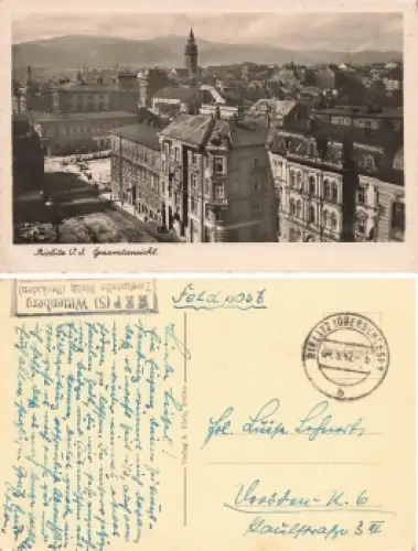 Bielitz Oberschlesien Landpoststempel HKP (S) Wittenberg Zweigstelle Bielitz (Beskiden) Bielsko-Biała o 1942