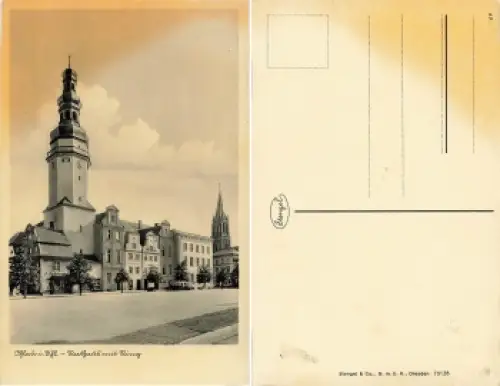 Ohlau Schlesien Rathaus mit Ring Olawa * um 1930