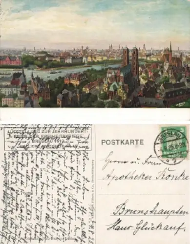 Breslau Schlesien Jahrhundertfeier der Freiheitskriege 1913 Postkarte Nr.15 Wroclaw o 1925