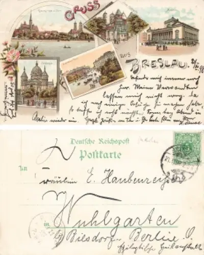 Breslau Schlesien Litho Synagoge Wroclaw o 1898