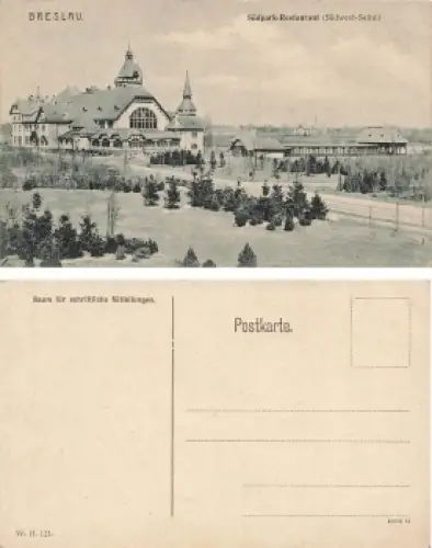 Breslau Schlesien Südpark Restaurant Wroclaw * um 1910