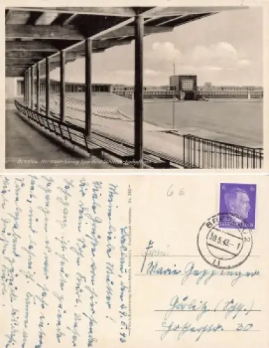 Breslau Schlesien Hermann Göring Sportfeld Schlesierkampfbahn Wroclaw o 1943