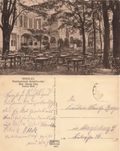 Breslau Schlesien Etablissement Schießwerder Wroclaw o um 1920