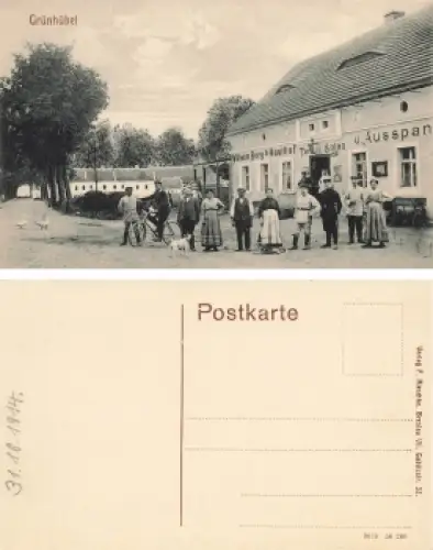 Grünhübel Schlesien Wilhelm Berg Gasthof Bledzów * 1914