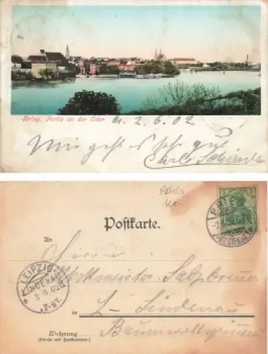 Brieg Schlesien Partie an der Oder  Brzeg o 1902