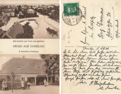 Domslau Schlesien Schröters Kaufhaus Domaslaw o 1928