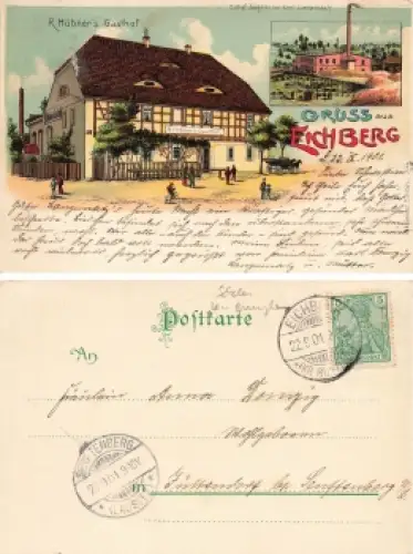 Eichberg Schlesien Hübners Gasthaus Dampf Ziegelei Dabrowa Boleslawiecka o 1901