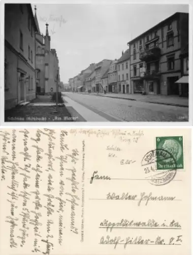 Schönau Katzbach Schlesien am Markt Swierzawa o 1938