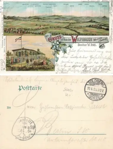 Wolfsberg Schlesien Litho Wolfsbaude Wilkow o 1904