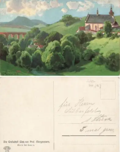 Lewin Schlesien Grafschaft Glatz Künstlerkarte Morgenstern Lewin Klodzki * um 1920