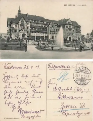 Bad Kudowa Schlesien Fürstenhof Kudowa-Zdroj o 1915