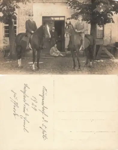 Kunzendorf Kreis Glogau Schlesien Bernhard und Emil zu Pferde Sieroszowice 1927