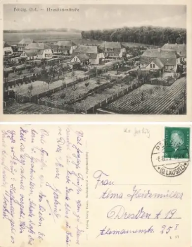 Penzig Oberlausitz Schlesien Heimstättenstrasse Piensk o 1929