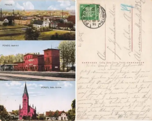 Penzig Oberlausitz Schlesien Bahnhof Piensk o 1926