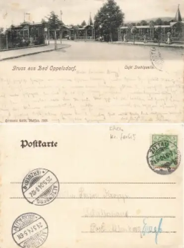 Bad Oppelsdorf Schlesien Cafe Stahlquelle Opolno Zdrój o um 1904