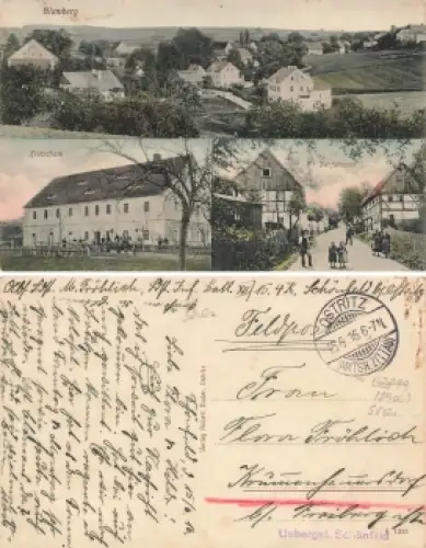 Blumberg bei Ostritz Kretscham Dorfstrasse Bratkow o 1916