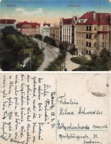 Kattowitz Schlesien Wilhelmsplatz Katowice o 1921