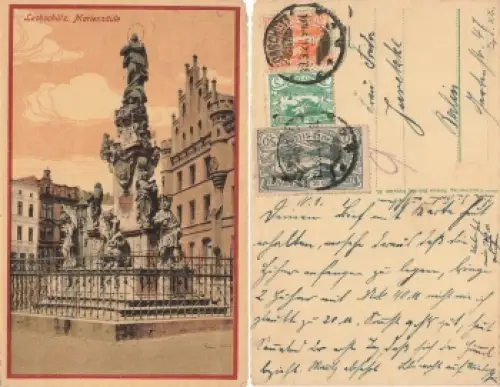 Leobschütz Schlesien Mariensäule Glubczyce o 1921