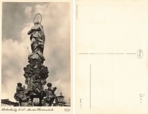 Leobschütz Schlesien Mariensäule Glubczyce * um 1930