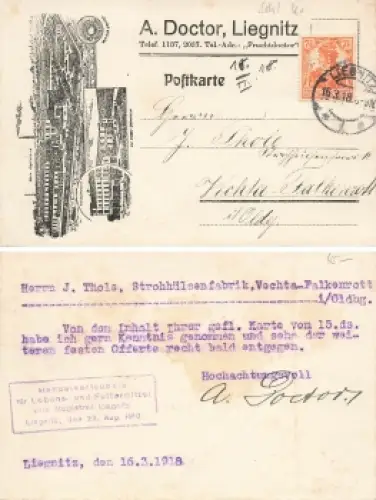 Liegnitz Schlesien Fabrikansicht A. Doctor Legnica o 1918