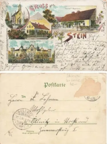 Stein Schloss Sibyllenort  Schlesien Litho Tischers Gasthaus Szczodre o 1901