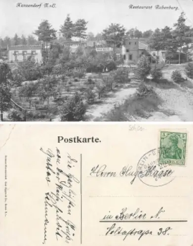Kunzendorf Niederlausitz Schlesien Restaurant Rabenberg Kunice Zarskie o 1910