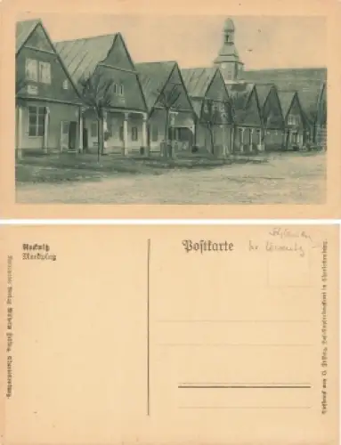 Rackwitz Schlesien Marktplatz Wieza rycerska * um 1920