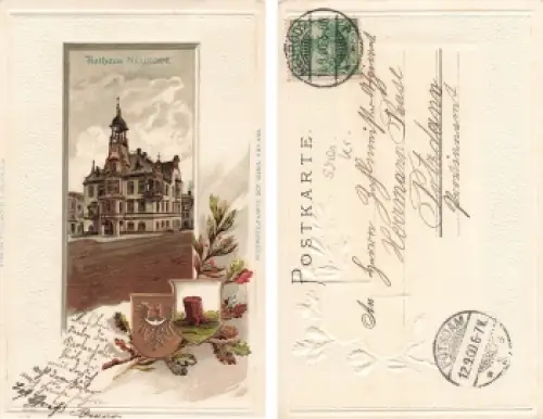 Neurode Schlesien Passepartoutkarte 123818 Prägelitho o 1900
