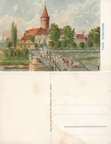 Oppeln Oberschlesien Piasten Schloss Künstlerkarte Raabe Opole * um 1920