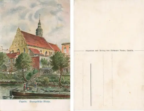 Oppeln Oberschlesien Evangelische Kirche Künstlerkarte Raabe Opole * um 1920